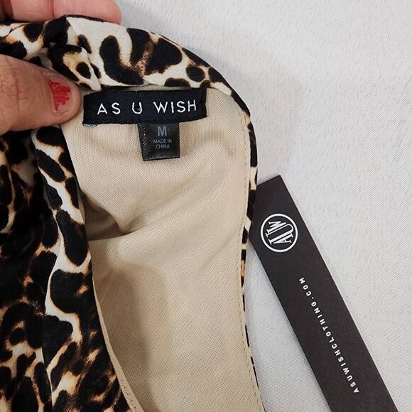 As U Wish Size Medium Clementine Halter Neck Mini Dress Floral Rose Applique Ani - Picture 5 of 7